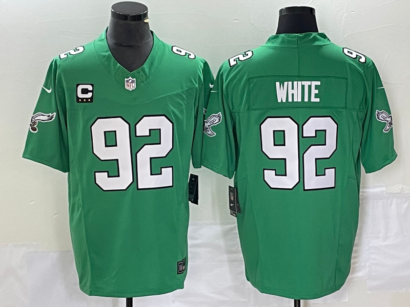 Men's Philadelphia Eagles #92 Reggie White Green 2023 F.U.S.E. With C Patch Vapor Untouchable Stitched Football Jersey Men's Philadelphia Eagles #92 Reggie White Green 2023 F.U.S.E. With C Patch Vapor Untouchable Stitched Football Jersey